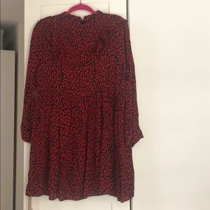 Red and Black Zara dress with ruffle collar